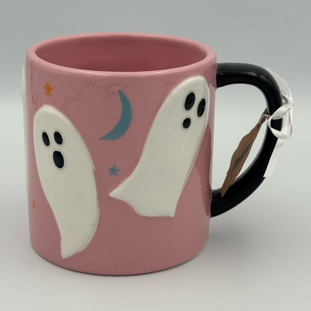 Lang Pink‎ Ghost Halloween Mug 3D Boo Spooky Cute Coffee Cup NWT